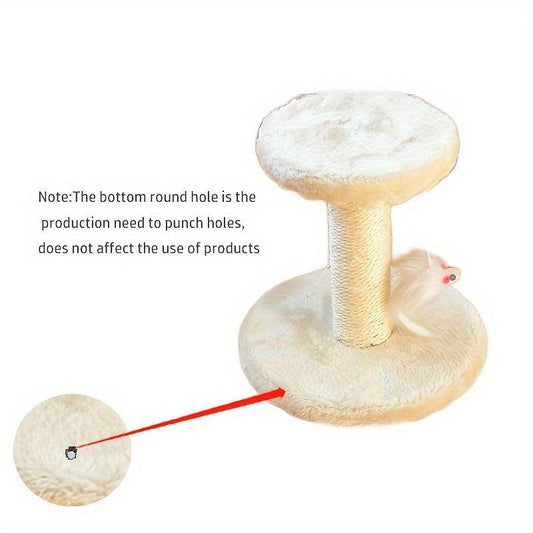 Interactive Cat Tower Scratching Post with Hanging Mouse