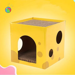 Cat Scratcher Cardboard House Cartoon Cheese Double Layer Cat House