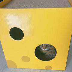 Cat Scratcher Cardboard House Cartoon Cheese Double Layer Cat House