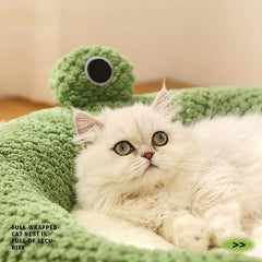 Cozy Cat & Dog Bed for Autumn & Winter Soft Plush Nest House
