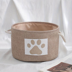 Foldable Pet Storage Basket Dog Toy Organizer Bucket With Handle