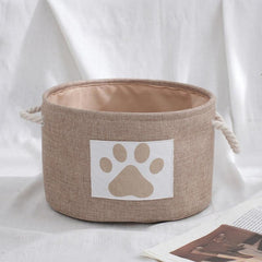 Foldable Pet Storage Basket Dog Toy Organizer Bucket With Handle
