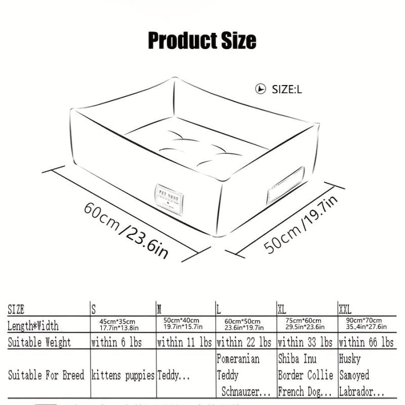 Cozy Square Pet Nest - Comfy Dog Bed