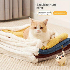 Plush Pet Bed Blanket for Cats and Small Dogs