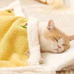 Plush Pet Bed Blanket for Cats and Small Dogs