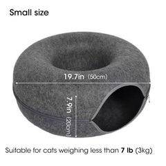 Felt Cat Bed Tunnel Cave Bed Felt Cat Training Toy Interactive Pet Tunnel Toy