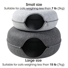 Felt Cat Bed Tunnel Cave Bed Felt Cat Training Toy Interactive Pet Tunnel Toy