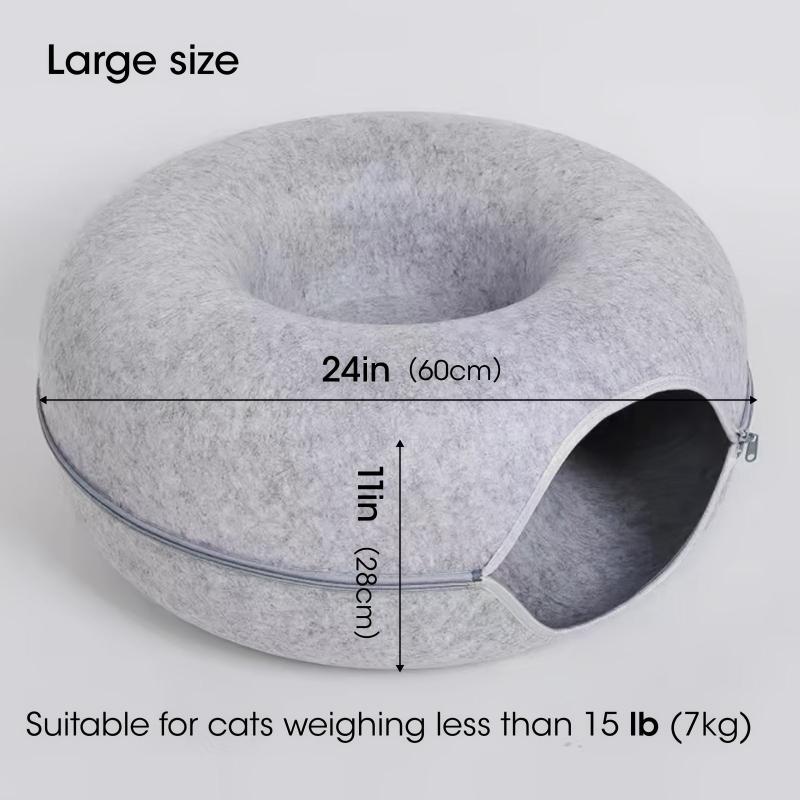 Felt Cat Bed Tunnel Cave Bed Felt Cat Training Toy Interactive Pet Tunnel Toy