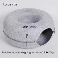 Felt Cat Bed Tunnel Cave Bed Felt Cat Training Toy Interactive Pet Tunnel Toy