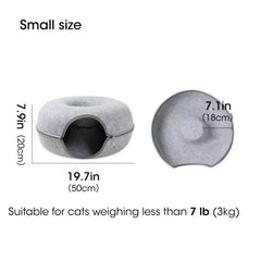 Felt Cat Bed Tunnel Cave Bed Felt Cat Training Toy Interactive Pet Tunnel Toy