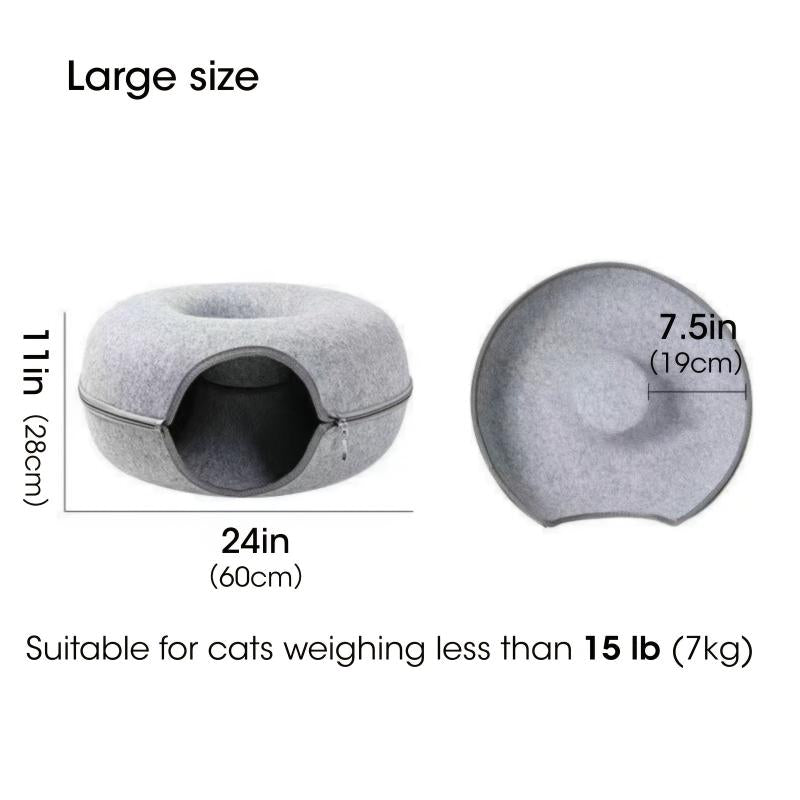 Felt Cat Bed Tunnel Cave Bed Felt Cat Training Toy Interactive Pet Tunnel Toy
