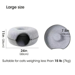 Felt Cat Bed Tunnel Cave Bed Felt Cat Training Toy Interactive Pet Tunnel Toy