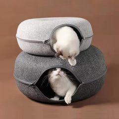 Felt Cat Bed Tunnel Cave Bed Felt Cat Training Toy Interactive Pet Tunnel Toy