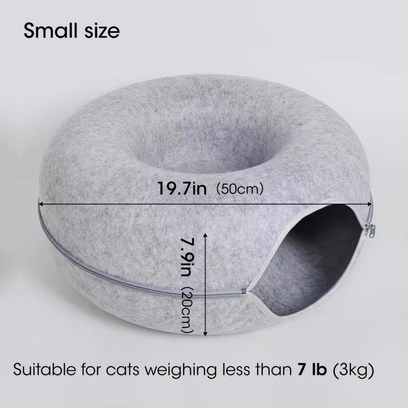 Felt Cat Bed Tunnel Cave Bed Felt Cat Training Toy Interactive Pet Tunnel Toy