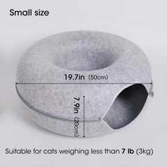 Felt Cat Bed Tunnel Cave Bed Felt Cat Training Toy Interactive Pet Tunnel Toy
