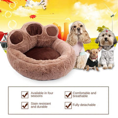 Bear Paw Shape Dog Cushion Bed Warm Small Pet Bed