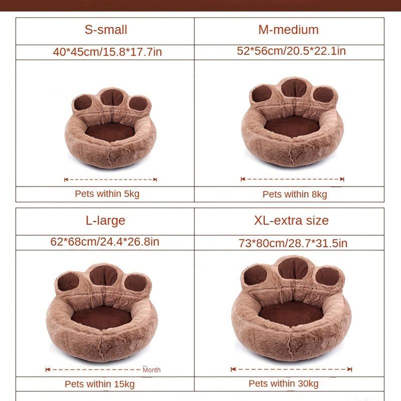 Bear Paw Shape Dog Cushion Bed Warm Small Pet Bed