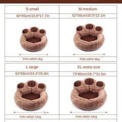 Bear Paw Shape Dog Cushion Bed Warm Small Pet Bed