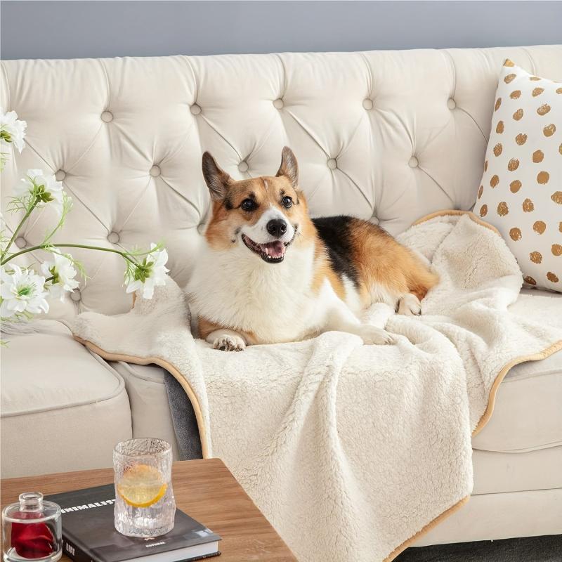 Waterproof Dog Blanket Reversible Throw Cat Blankets Bed Couch Sofa Protector
