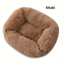 Long Plush Square Dog Bed for Little Medium Large Dog