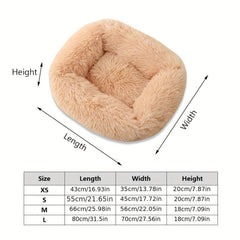 Long Plush Square Dog Bed for Little Medium Large Dog