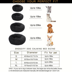 Plush Round Dog Bed Washable Plush Dog Cushion Warm Comfortable Pet Bed