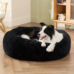 Plush Round Dog Bed Washable Plush Dog Cushion Warm Comfortable Pet Bed