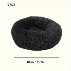 Plush Round Dog Bed Washable Plush Dog Cushion Warm Comfortable Pet Bed
