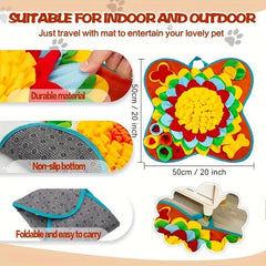 Colorful Flowers Bones Snuffle Mat for Dogs