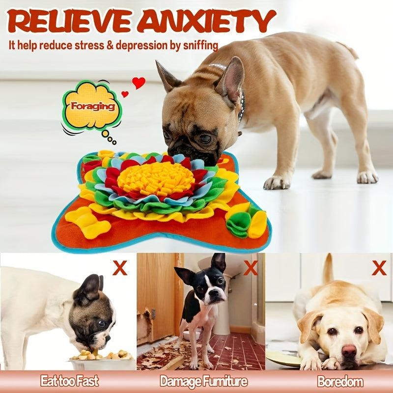 Colorful Flowers Bones Snuffle Mat for Dogs
