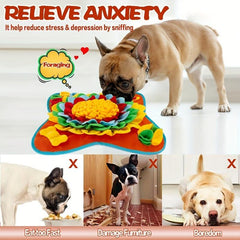 Colorful Flowers Bones Snuffle Mat for Dogs
