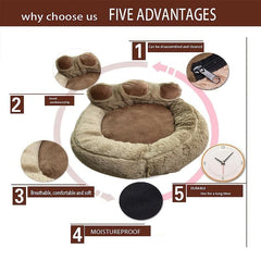 Comfort Soft Plush Dog & Cat Bed with Removable Cushion