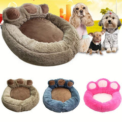 Comfort Soft Plush Dog & Cat Bed with Removable Cushion