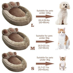 Comfort Soft Plush Dog & Cat Bed with Removable Cushion