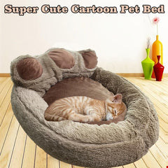 Comfort Soft Plush Dog & Cat Bed with Removable Cushion