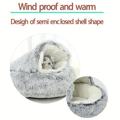 Soft Round Cat Nest Bed Warm Soft Cat Cushion