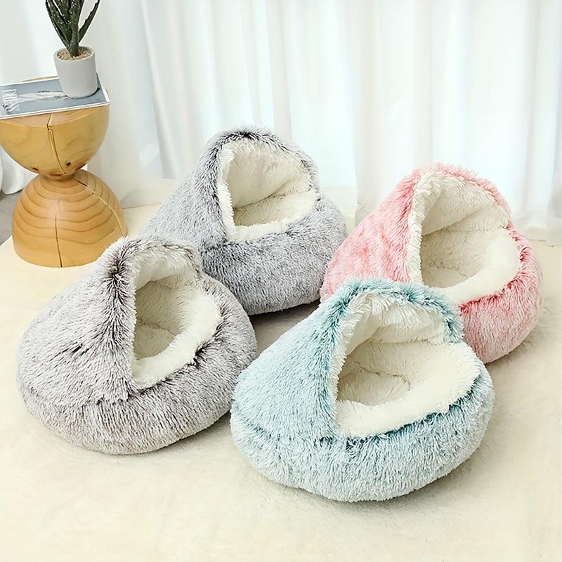 Soft Round Cat Nest Bed Warm Soft Cat Cushion