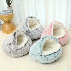 Soft Round Cat Nest Bed Warm Soft Cat Cushion