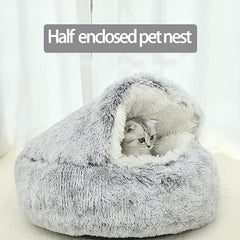 Soft Round Cat Nest Bed Warm Soft Cat Cushion