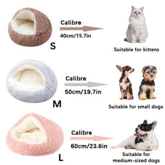 Round Fluffy Cat Bed Cat Cave Cat Tent Self Warming Indoor Cat Sleeping Bed