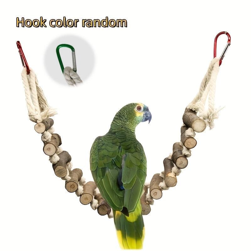 Interactive Wooden Rope Ladder for Birds