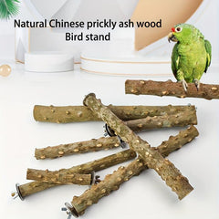 Pepper Wood Bird Station Pole Chewing Toy Cage Accessory