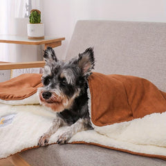 Soft Plush Dog Cage Mat Self-heating Double Sided Dog Blanket
