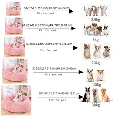 Cozy Plush Dog Bed - Warm Round Cushion Sofa for Indoor Pets