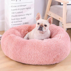Cozy Plush Dog Bed - Warm Round Cushion Sofa for Indoor Pets