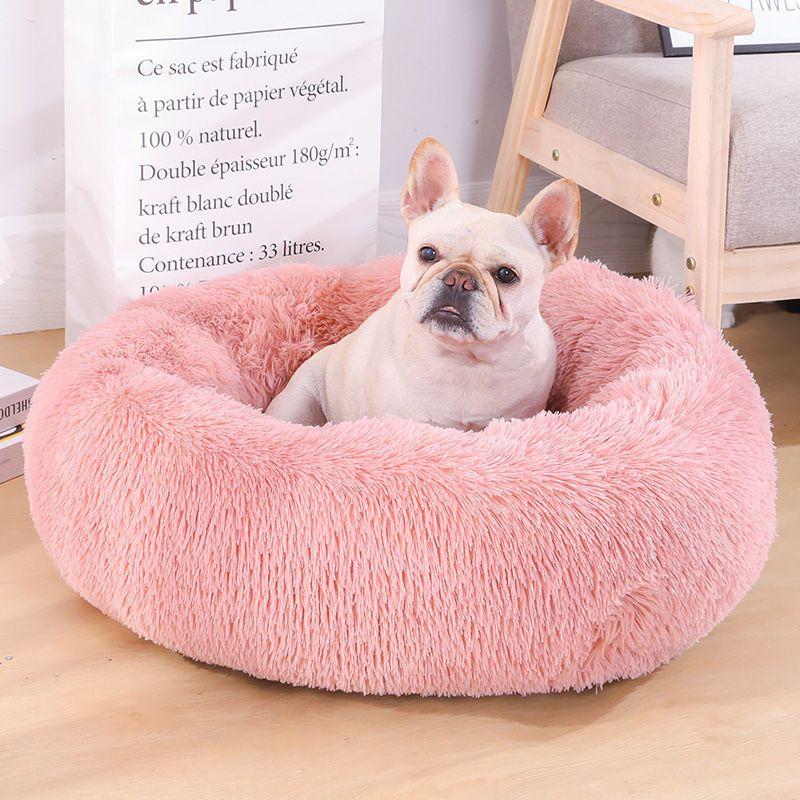 Cozy Plush Dog Bed - Warm Round Cushion Sofa for Indoor Pets