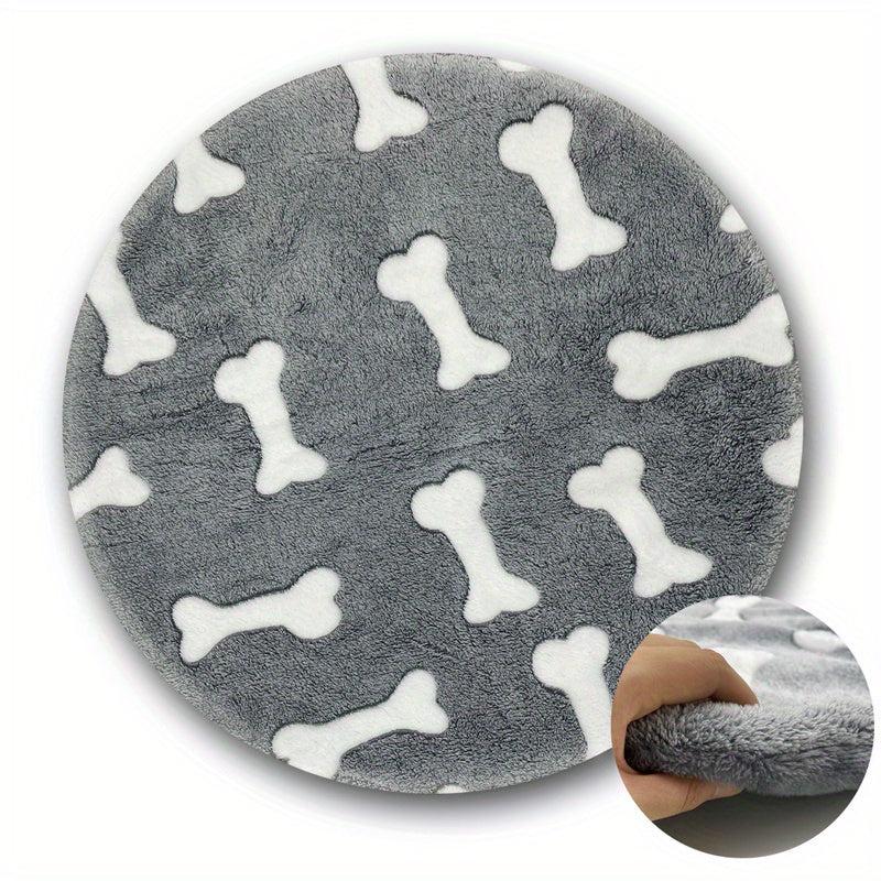 Cartoon Dog Pad Round Shape Warm Soft Sleeping