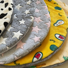 Cartoon Dog Pad Round Shape Warm Soft Sleeping