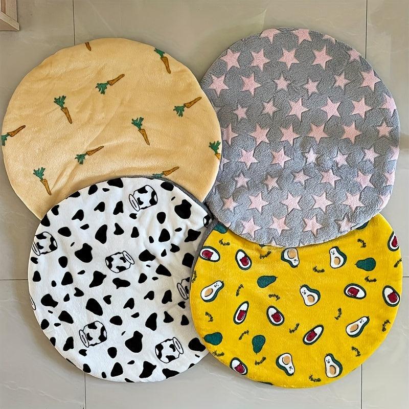Cartoon Dog Pad Round Shape Warm Soft Sleeping