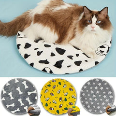 Cartoon Dog Pad Round Shape Warm Soft Sleeping